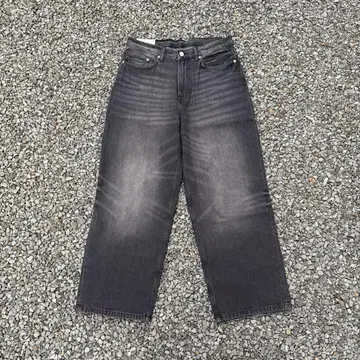 H&M 배기 다크 그레이 데님 팬츠