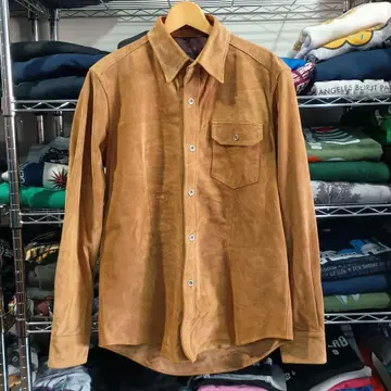 레어 Takeo kikuchi 다케오 키쿠치 스웨이드 가죽 셔츠 소가죽