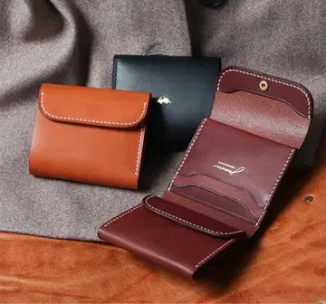 정가 49500엔 자코우(jacou) 3단 폴더형 지갑 JW001 브라운