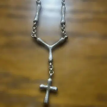 실버 크로스롱 목걸이