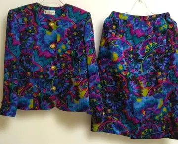 이탈리아제 원단 실크 혼방 셋업 선명한 M 예술적인 멋스러운