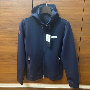 택 포함 새상품 브리핑 네이비 3D 로고 후드티