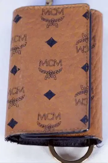 MCM 브라운 가죽 키케이스