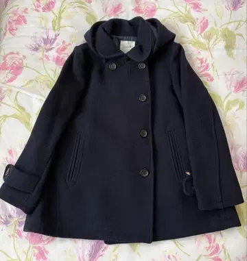 가격 인하 아놀드 파머 네이비 후드 부착 울 혼방 코트