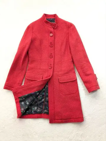 소니아 리키엘 레드 꽃무늬 체스터 코트 M