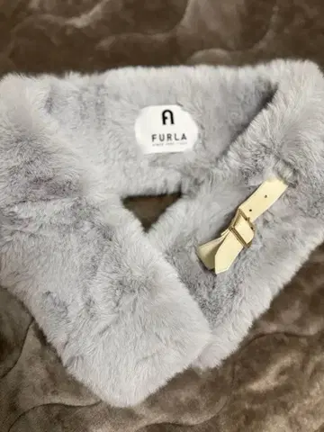 FURLA 인조 모피 벨트 플러그 머플러