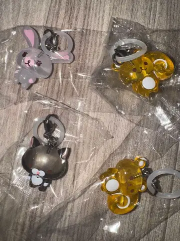 토끼 모피 메지루시 액세서리 4개 세트