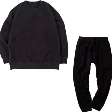 WORKMAN MEDIHEAL 블랙 플리스 트레이닝복 팬츠 세트 L