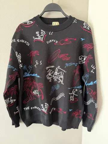 TES 그래픽 프린트 니트 M