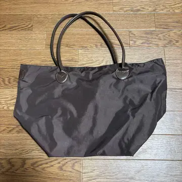 에르베샤 펠리에 토트백 보트형 나일론 구 로고 양 로고 가죽 손잡이