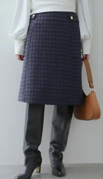라토타리테 네이비 트위드풍 스커트 36 택 포함 새상품