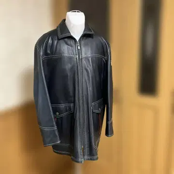 시나코바 네이비 가죽 자켓