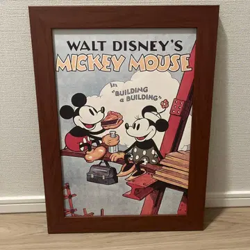 레트로 미키 아트 포스터 나뭇결 액자 포함 A3