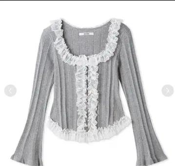 snidel 프릴 니트 풀오버 그레이