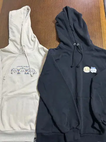 GU 치이카와 (먼작귀) 후드 맨투맨 긴팔 XS 사이즈 2세트