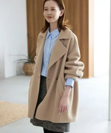 SLOBE IENA 더블 페이스 미들 코트