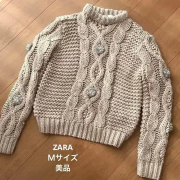 [ 새상품급 ] ZARA 자라 비즈 큐빅 니트 스웨터 M 사이즈