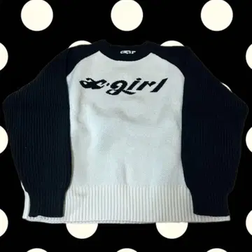 x-girl 래글런 슬리브 니트