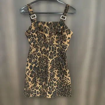 EVRIS 에브리리스 점프 스커트 미니 원피스 레오파드 무늬