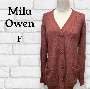 Mila Owen 니트 가디건 F 레드 계열 여성용 끈 포함