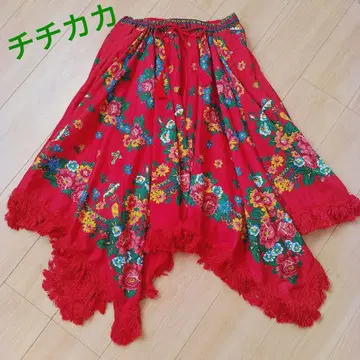 티티카카 민족풍 서큘러 스커트 비대칭