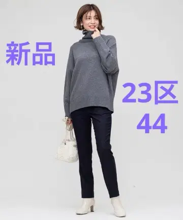 23구 울 캐시미어 블렌드 벌키 터틀넥 니트 44 XL 그레이