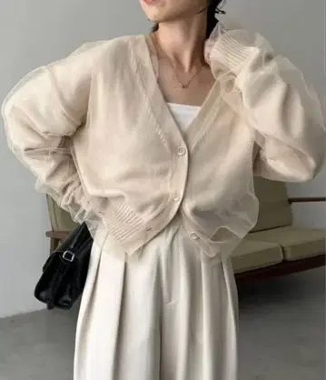 카프리슈 마쥬 튤 레이어드 가디건