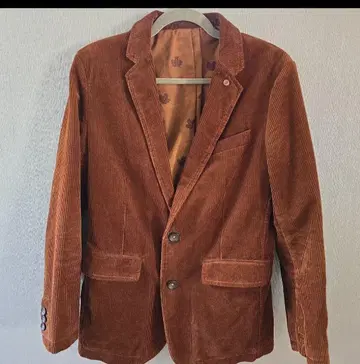 브라운 코듀로이 2개 버튼 블레이저