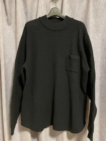 YASHIKI 코튼 니트 모크넥 블랙