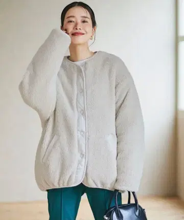 coca 리버서블 퀼팅 블루종