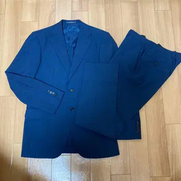 bianco etichetta ABITRE 네이비 스트라이프 수트