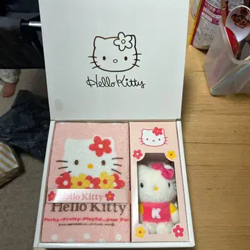 헤이세이 레트로 헬로키티 타월 봉제 인형 세트
