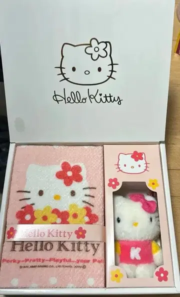 헤이세이 레트로 헬로키티 타월 봉제 인형 세트