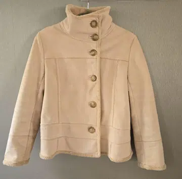 베이지 무스탕풍 자켓