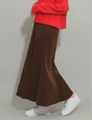 [ 익명 배송 ] 코듀로이 머메이드 스커트 브라운 허리밴딩