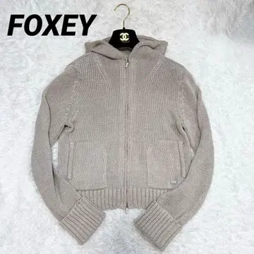 [ 새상품급 ] 폭시 린넨 니트 후드티 가디건 후디 40