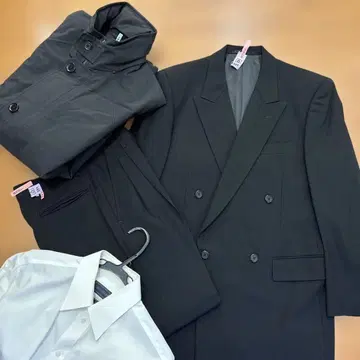 관혼상제 더블 수트, 코트, Y셔츠 4점 묶음 판매