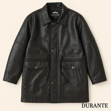 DURANTE 천연 가죽 자켓 남성용 S 롱 기장