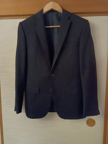 FINTES 다크 네이비 섀도우 스트라이프 수트