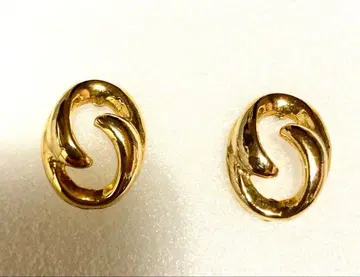 골드풍 타원형 귀걸이