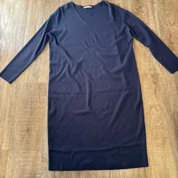 theory luxe 튜닉 원피스 7부 소매 네이비