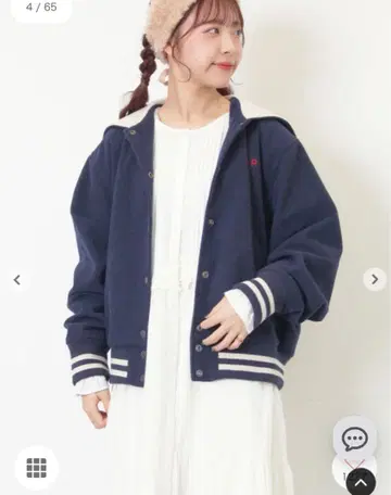 samansa mos2 네이비 후드 부착 블루종