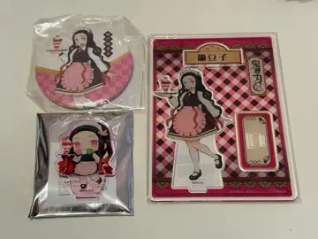 귀멸의 칼날 스이파라 콜라보 카마도 네즈코 아크릴 스탠드 캔뱃지 세트