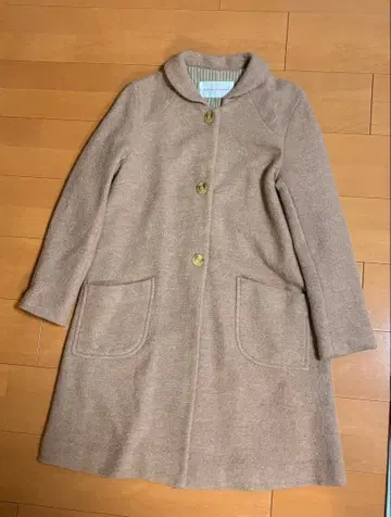 뷔르데사봉 롱 코트 울 라이트 브라운