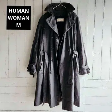 [ HUMANWOMAN ] M 다크 그레이 트렌치코트 더블 브레스트