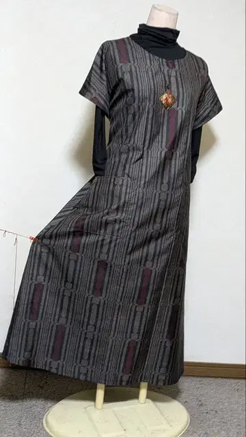 오시마  기모노 리메이크 롱 원피스 B8