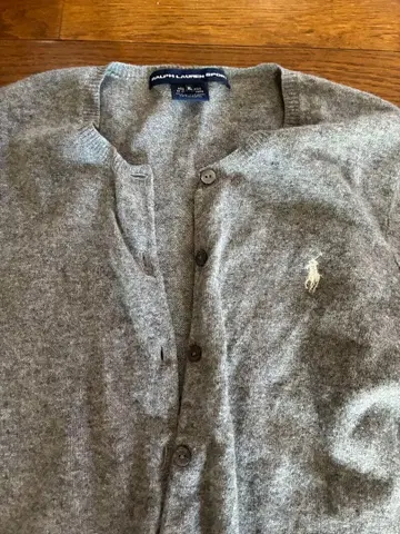 랄프 로렌 가디건 그레이 캐시미어 혼방