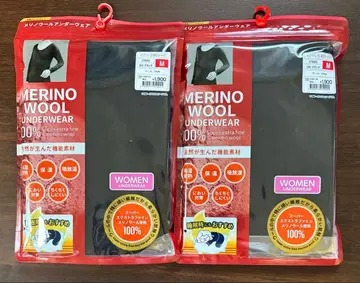 워크맨 여성용 메리노울 긴팔 크루넥 M 사이즈 블랙 2장 세트