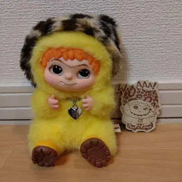 와쿠쿠 레오파드 옐로우 컬러 봉제 인형 마스코트