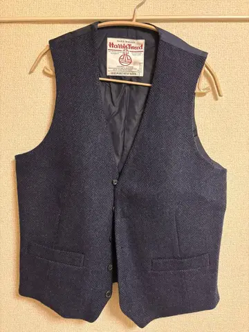 해리스 트위드 네이비 베스트 100% 울